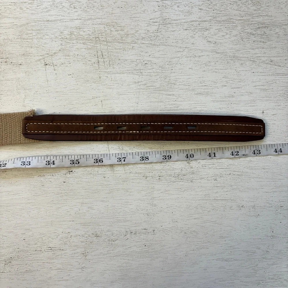 Fossil Belt Woven Cream & Brown Leather 36"-40" Hole Range 38 - Picture 4 of 7